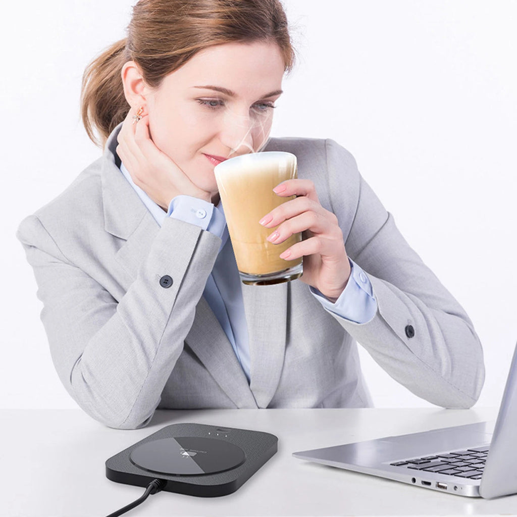 Chauffe-Tasse Électrique Intelligent USB – Maintien au Chaud à 55°C avec Tasse en Céramique