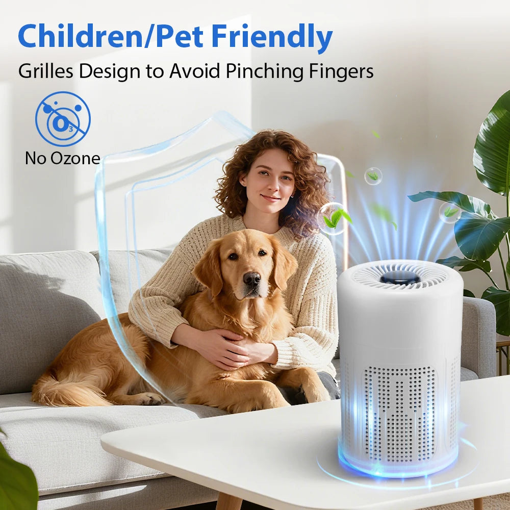 Mini Purificateur d’Air de Bureau – Filtre HEPA & Technologie à Ions Négatifs