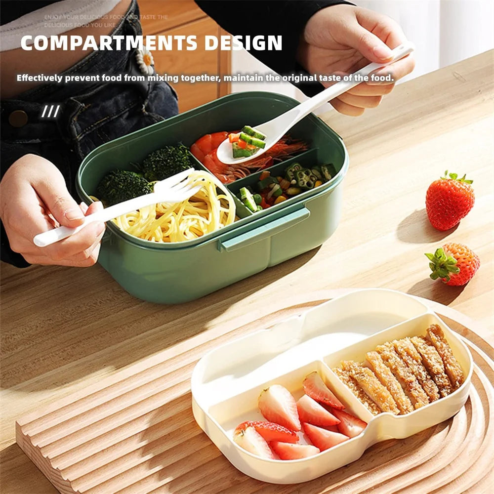 Lunch Box Bento 1200 ml à 2 Étages – Avec Cuillère et Fourchette
